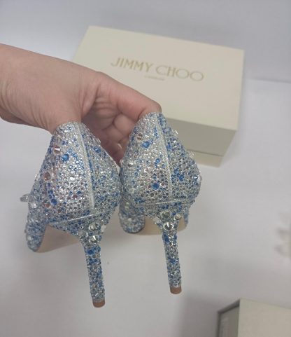 Jimmy Choo blue crystal shoes high heels - Image 9