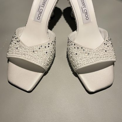 Jimmy Choo rhinestone gradient white high heels - Image 9