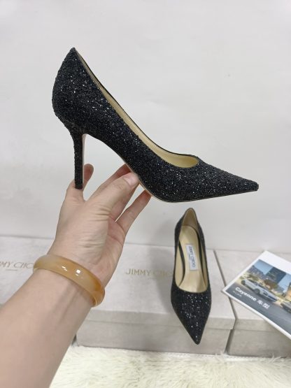 Jimmy Choo glittering black diamond high heels - Image 9