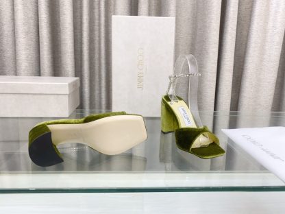 Jimmy Choo new crystal chain square toe high-heeled sandals - Image 9