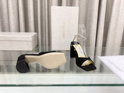 Jimmy Choo new crystal chain square toe high-heeled sandals - Image 9