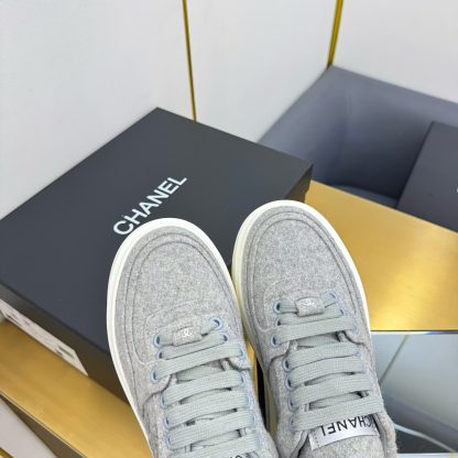 Chanel Grey Casual Versatile Sneakers - Image 9