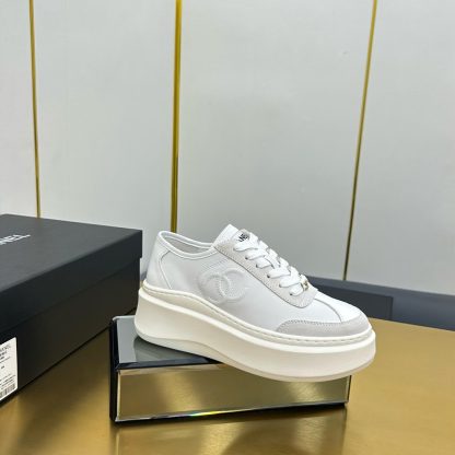 Chanel White Casual Versatile Sneakers - Image 9