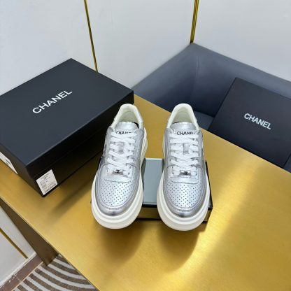 Chanel Silver Casual Versatile Sneakers - Image 9