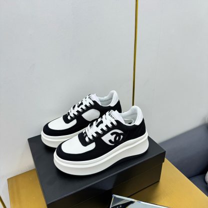 Chanel black and white casual versatile sports shoes - Image 9