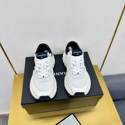 Chanel white and gray classic sports versatile couple style dad shoes - Image 9