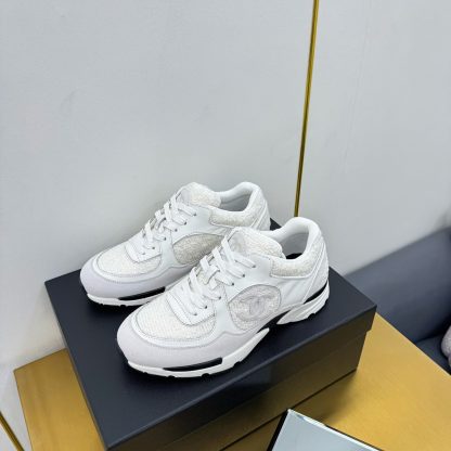 Chanel top white classic embroidered casual sneakers - Image 9