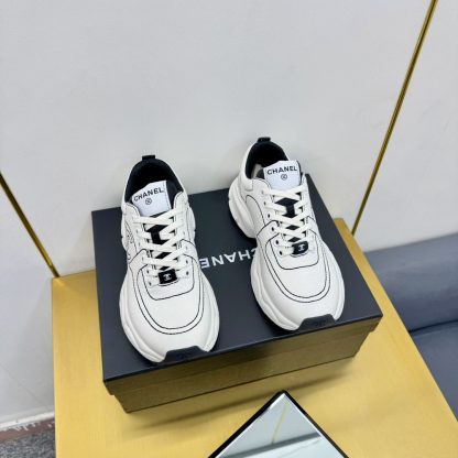 Chanel beige with black classic sports all-match couple style dad shoes - Image 9