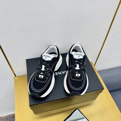 Chanel black classic sports versatile couple style dad shoes - Image 9