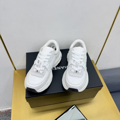 Chanel gray and white classic sports versatile couple style dad shoes - Image 9