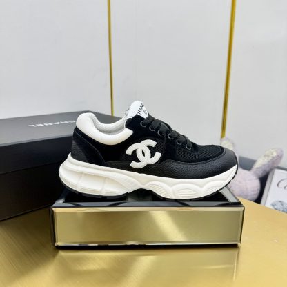 Chanel black classic breathable casual shoes for men and women - Image 9
