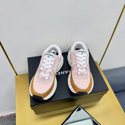 Chanel men's and women's couple's pink and orange classic sports casual dad shoes - Image 9