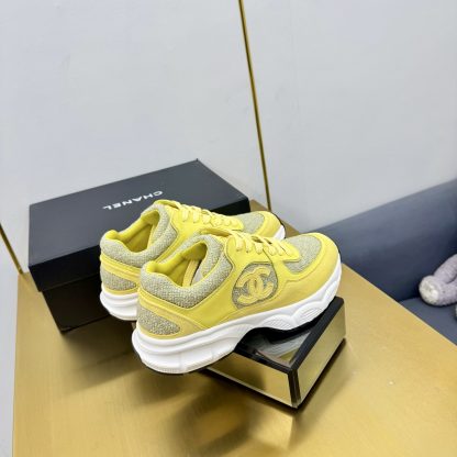 Chanel men's and women's couple's yellow and green classic sports casual dad shoes - Image 8
