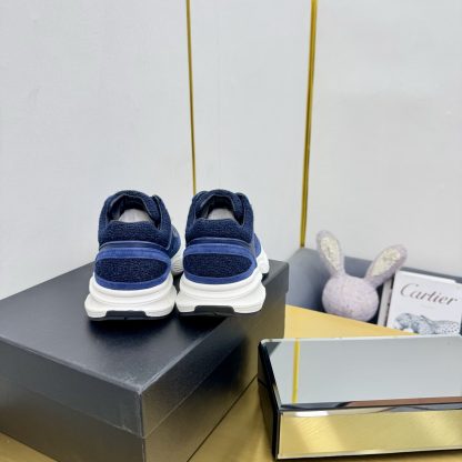 Chanel men's and women's couple's dark blue classic sports casual dad shoes - Image 8