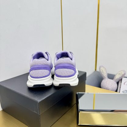 Chanel men's and women's couple's dark purple classic sports casual dad shoes - Image 8