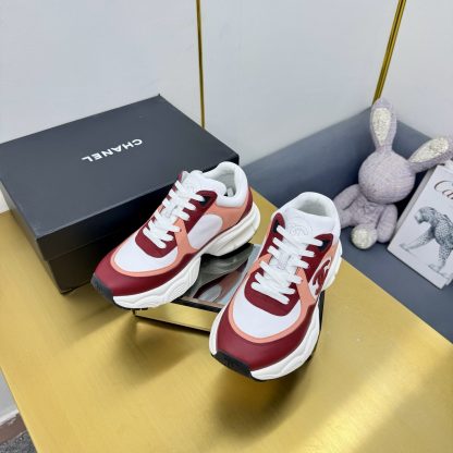 Chanel men's and women's couple's red and white classic sports casual shoes - Image 9