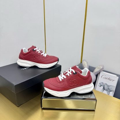 Chanel red classic sports casual shoes for men and women - Image 9