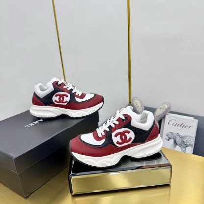 Chanel men's and women's couple's red and black classic sports casual shoes - Image 9