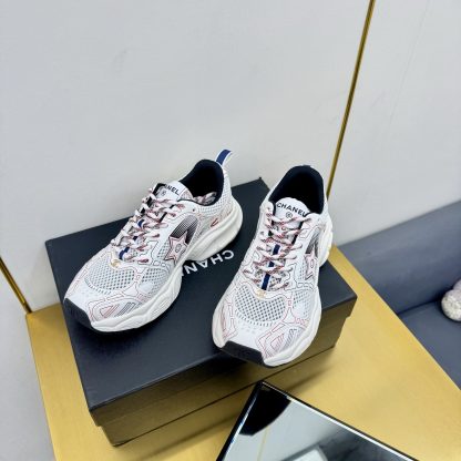 Chanel men's and women's couple's white, black and red classic breathable casual dad shoes - Image 9