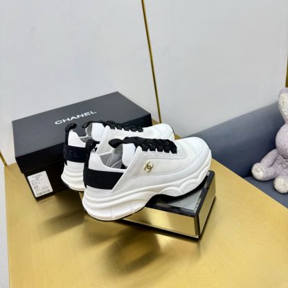 Chanel men's and women's couple's gray and black classic sports casual dad shoes - Image 9