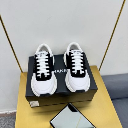 Chanel men's and women's couple's black mix and match white classic sports casual dad shoes - Image 9