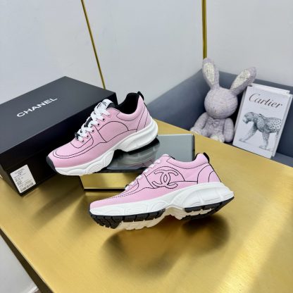 Chanel unisex couple pink casual dad shoes - Image 8
