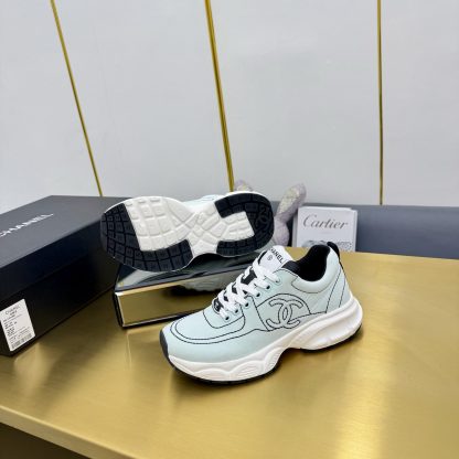 Chanel light green casual shoes for men and women - Image 7