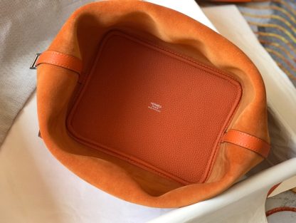 Hermès Sunset Orange Cowhide Basket Bag - Image 9