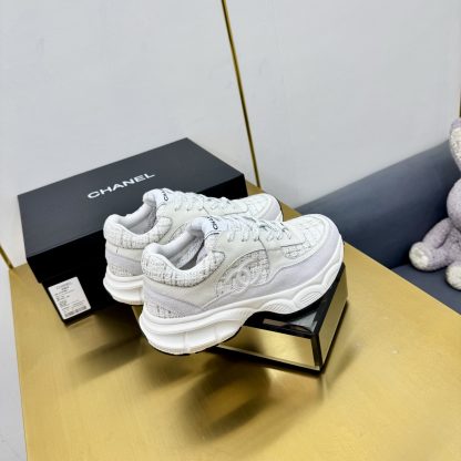 Chanel unisex couple's grey and white casual shoes - Image 9