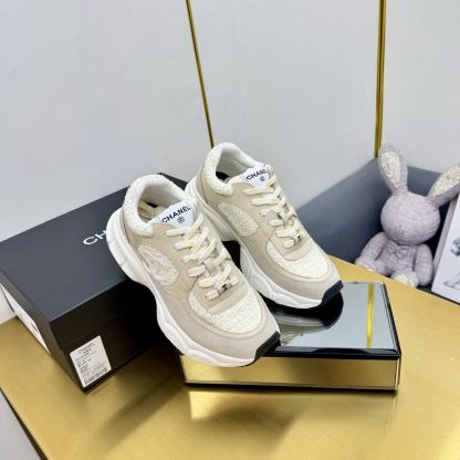 Chanel unisex couple's light yellow brown casual dad shoes - Image 9