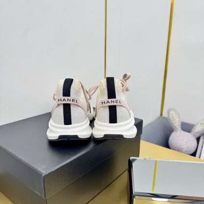 Chanel unisex couple's pink with apricot casual dad shoes - Image 9