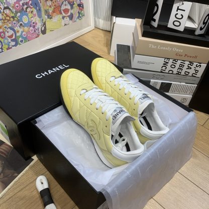 Chanel light yellow versatile casual sneakers - Image 9