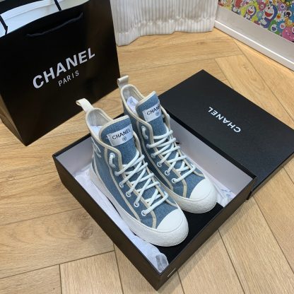 Chanel new comfortable dark blue mid boots - Image 9
