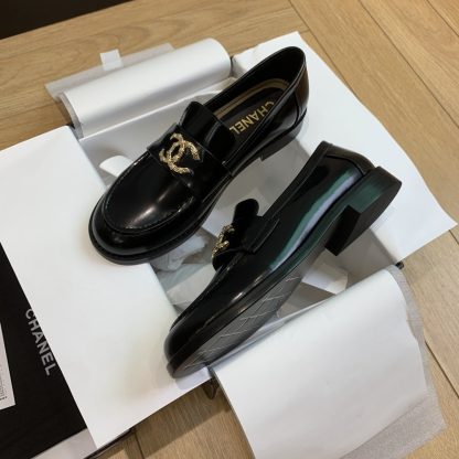 Chanel early spring season new retro style black small square head loafers - Image 9