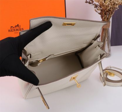 Hermes Milkshake White Kelly Handbag Size 28cm 25cm - Image 9