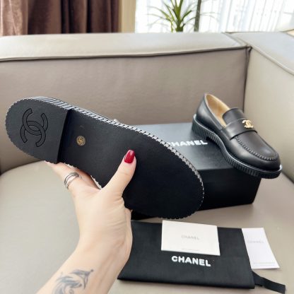 Chanel Early Spring Dance Shoes Series Black Small Round Head Retro Loafers - Image 9