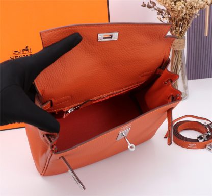 Hermès Sunset Orange Kelly Handbag Size 28cm 25cm - Image 9