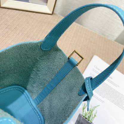 Hermès blue mini 14cm vegetable basket Soft and versatile calfskin Basic daily style - Image 9