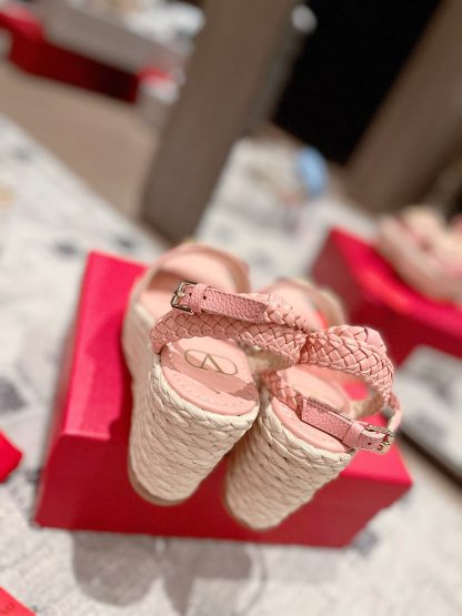 VALENTINO Braided rope wedge sandals - Image 9