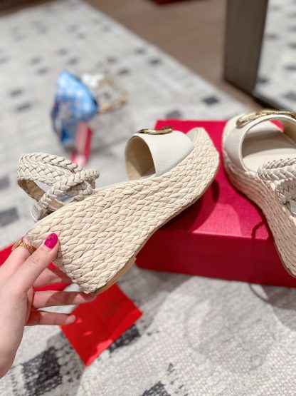 VALENTINO Braided rope wedge sandals - Image 9
