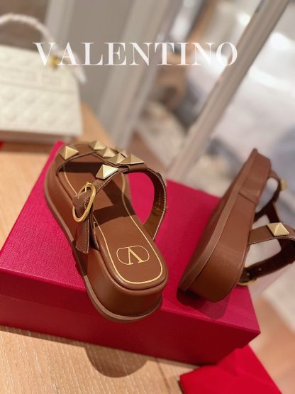VALENTINO Studded Metal Platform Sandals - Image 8