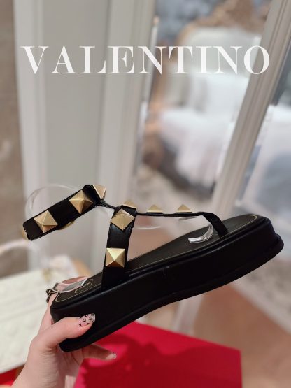 VALENTINO Studded Metal Platform Sandals - Image 7
