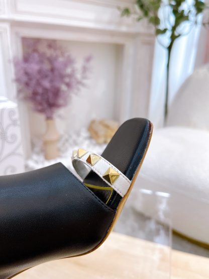 VALENTINO square toe rivet elegant sandals high heels - Image 7