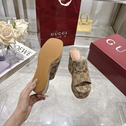 Gucci Horsebit Wedge Heel Women's Slide Sandals - Image 9