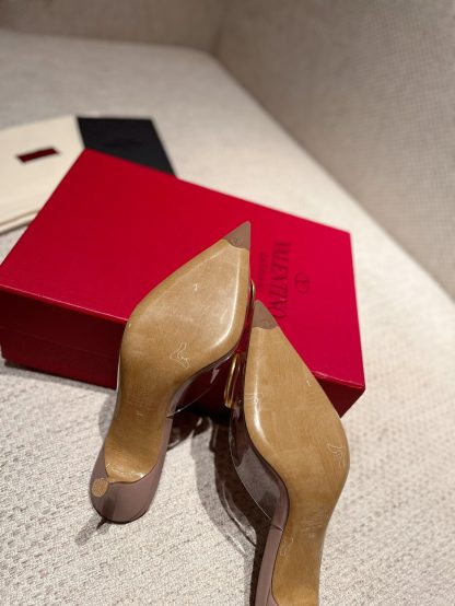 VALENTINO Fashion V Buckle Transparent Film High Heels Sandals - Image 9