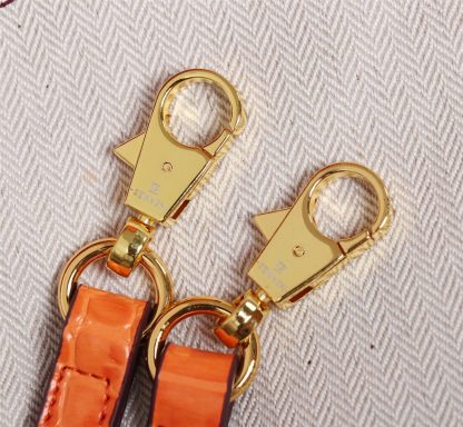 Hermès Orange Mini Second Generation Kelly Crocodile Pattern Crossbody Bag Size: 25cm+9cm+18cm - Image 9