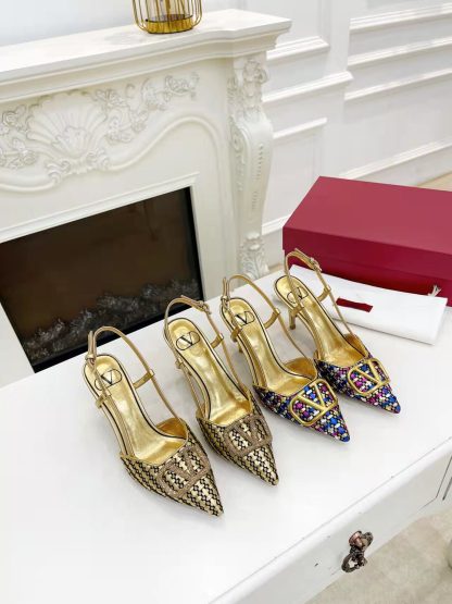VALENTINO new women's slingback sandals high heels - Image 8