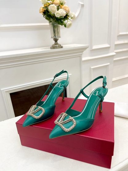 VALENTINO's latest rhinestone buckle luxury high heels - Image 9