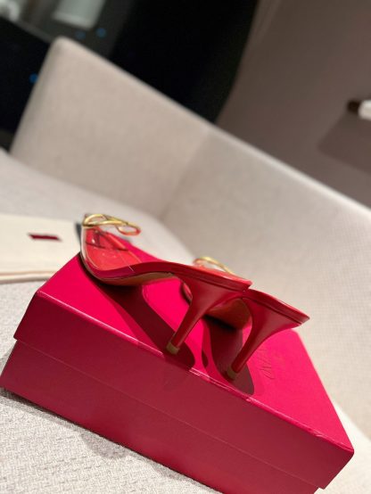 VALENTINO exquisite V buckle transparent film sandals high heels - Image 9