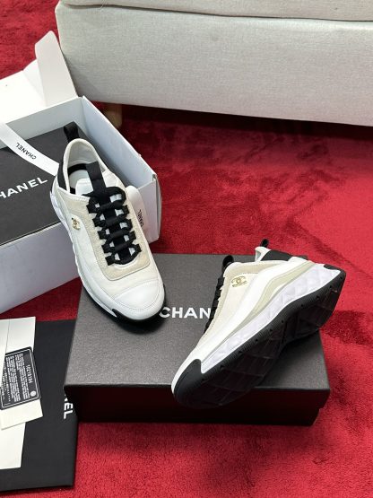 Chanel beige mix and match classic casual sneakers for men and women - Image 8